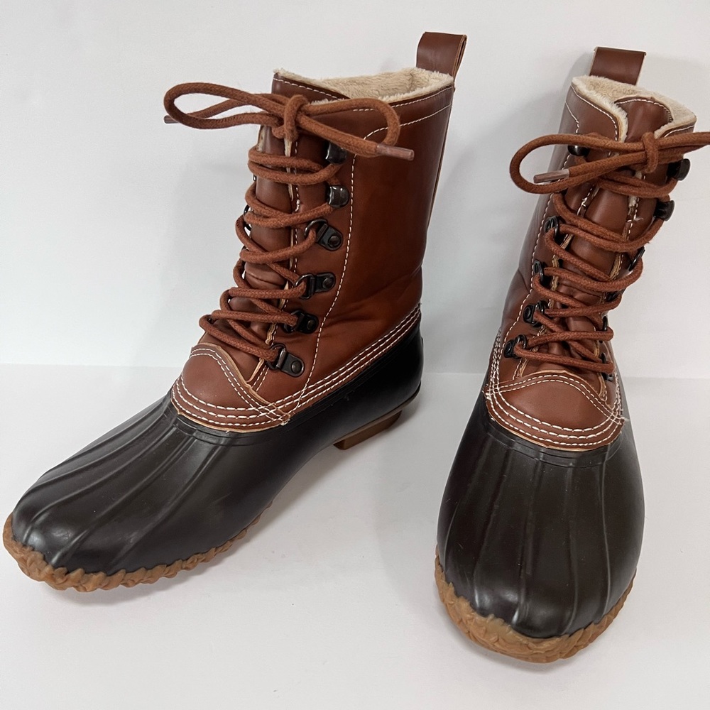 Esprit Harbour Duck chocolate rubber lace up rain boots Waterproof, faux lining